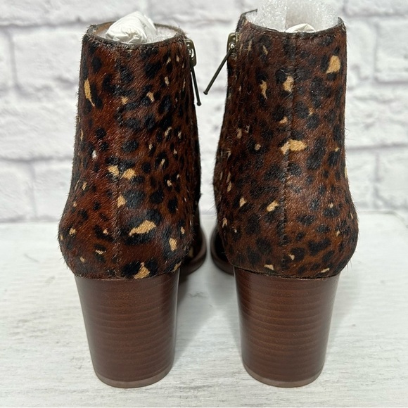 NWOT Madewell The Rosie Rich Brown Multi Mini Leopard Calf Hair Ankle Boots - Picture 11 of 16